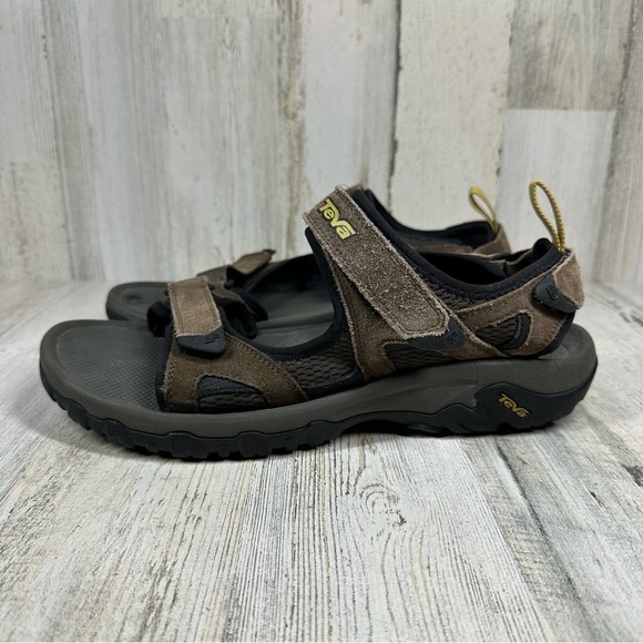 Teva Sandals Mens Brown Suede Katavi 2 Sport Adjustable Hook & Loop Straps #1331 - Picture 1 of 12